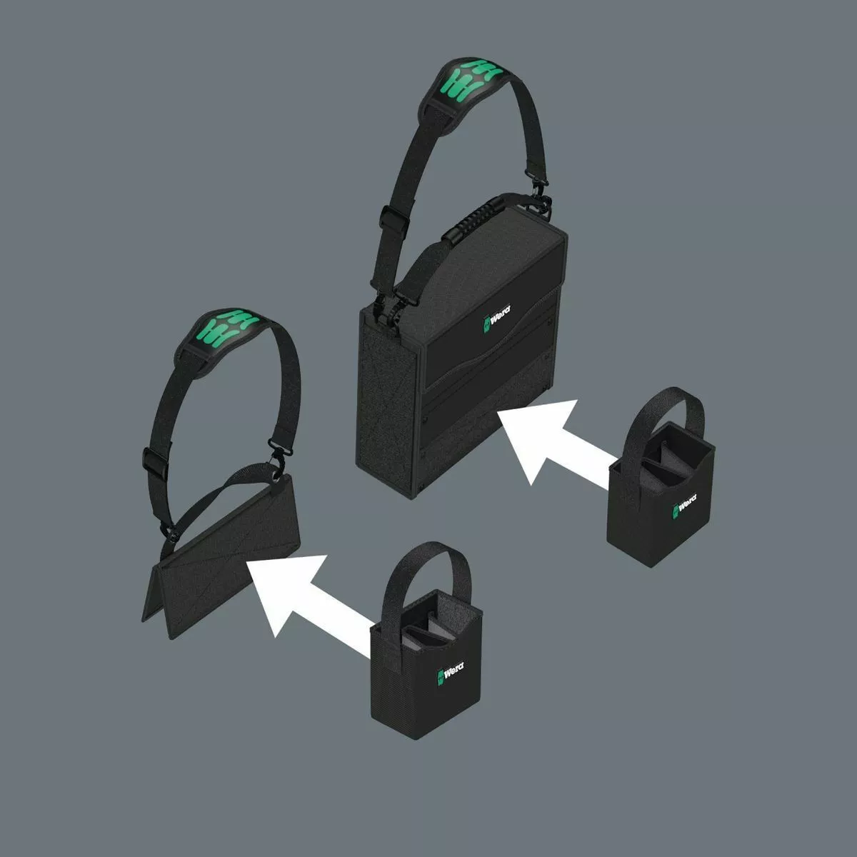 Wera 004353 2go 4 Tool Quiver Tote With Adjustable Partition 4 Wera 004353 2go 4 Tool Quiver Tote With Adjustable Partition - Image 4