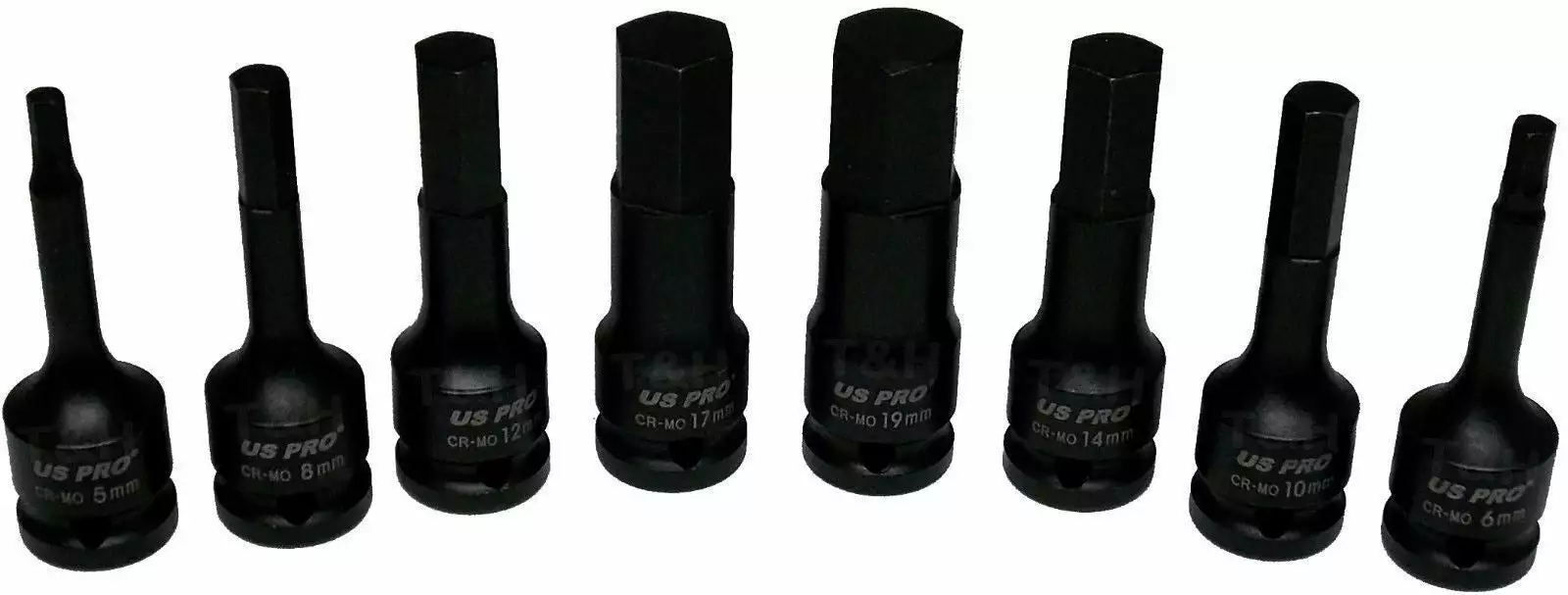 US PRO By BERGEN US.PRO TOOLS IMPACT HEX BIT Socket Set 1/2" Dr Impact Allen Keys H5 To H19 8pc 2 US PRO By BERGEN US.PRO TOOLS IMPACT HEX BIT Socket Set 1/2" Dr Impact Allen Keys H5 To H19 8pc - Image 2