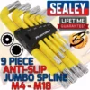 SEALEY JUMBO Spline Tamper Proof Spline Key Set Magnetic Anti Slip Keys M4 - M18