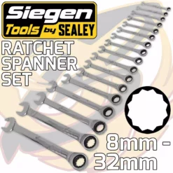 SEALEY Ratchet Spanners 12pc Combination Ratchet Wrench/Spanner Tool Set 8m-19mm