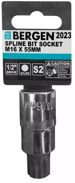 US PRO By BERGEN BERGEN Spline Socket M16mm 1/2" Drive 55mm 16mm Spline Key Single Socket -SOCKET SETS & EXTENSION BARS Sales 086bbe9d 9819 414d b0bc 9fc2434d85a4
