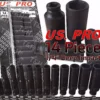 US PRO By BERGEN US PRO 1/4"INCH Drive Deep IMPACT Socket Set Long Reach Sockets 4mm-15mm 6PT Hex