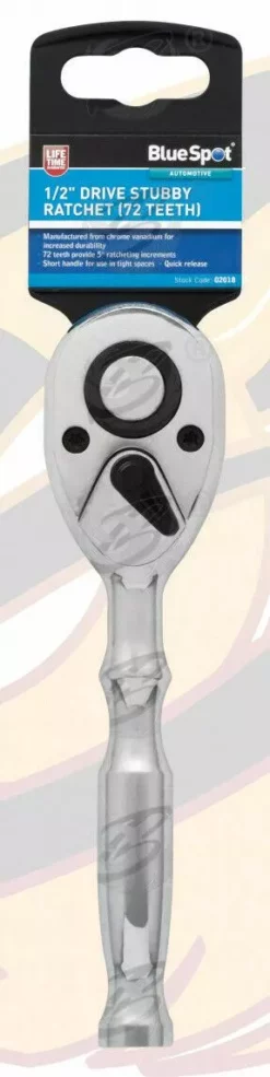 BlueSpot 1/2" Drive 72T Tooth Quick Release Stubby Ratchet Handle 1/2"Dr 72 Tooth Socket -SOCKET SETS & EXTENSION BARS Sales 0a662225 cd87 4ea7 99e7 07ae3544adab