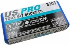 US PRO By BERGEN BERGEN Extra Long Star Torx Bit Socket Set 3/8"Dr 8pc T25 T27 T30 T40 T50 T55T60 -SOCKET SETS & EXTENSION BARS Sales 0bddcdbd 11f0 4dfa a8b6 aced127e8b8a