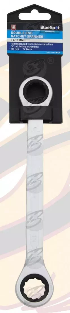 BlueSpot Ratchet Spanner 17mm X 19mm Double Ended Ratchet Spanner Wrench 72 Tooth 12Point -SOCKET SETS & EXTENSION BARS Sales 0de22458 3b98 4211 95ea fc7df6fe877e