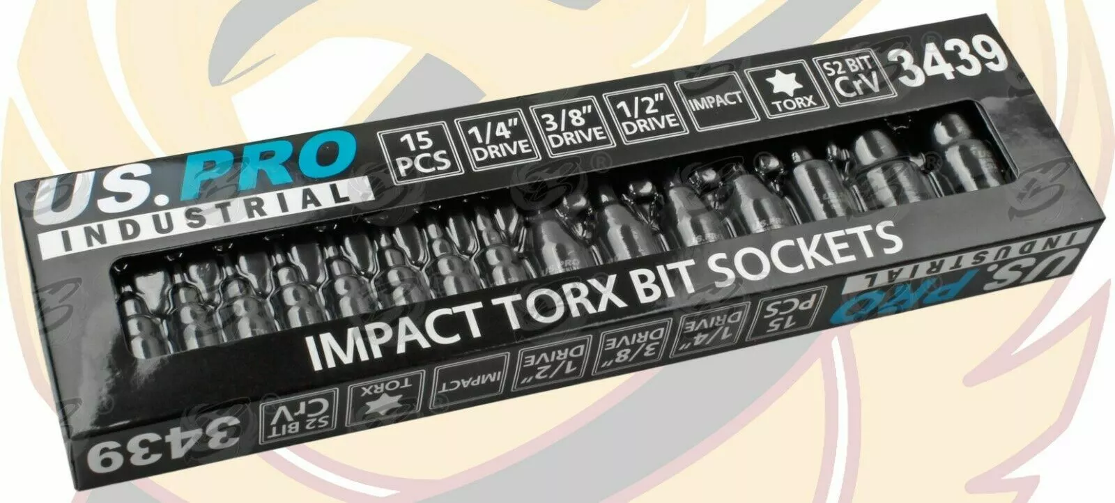 US PRO By BERGEN US PRO INDUSTRIAL Impact Torx Bit Socket Set 1/4" 3/8" 1/2" Drive 15pcs Sockets 4 US PRO By BERGEN US PRO INDUSTRIAL Impact Torx Bit Socket Set 1/4" 3/8" 1/2" Drive 15pcs Sockets - Image 4