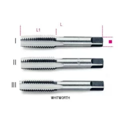 Beta Tools Beta 430ASW 3 Pce. Whitworth Thread Hand Tap - 5/8" BSW