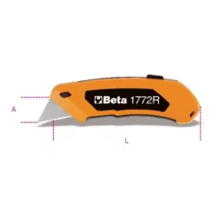 Beta Tools Beta 1772R Utility Knife With Retractable Trapezoidal Blade