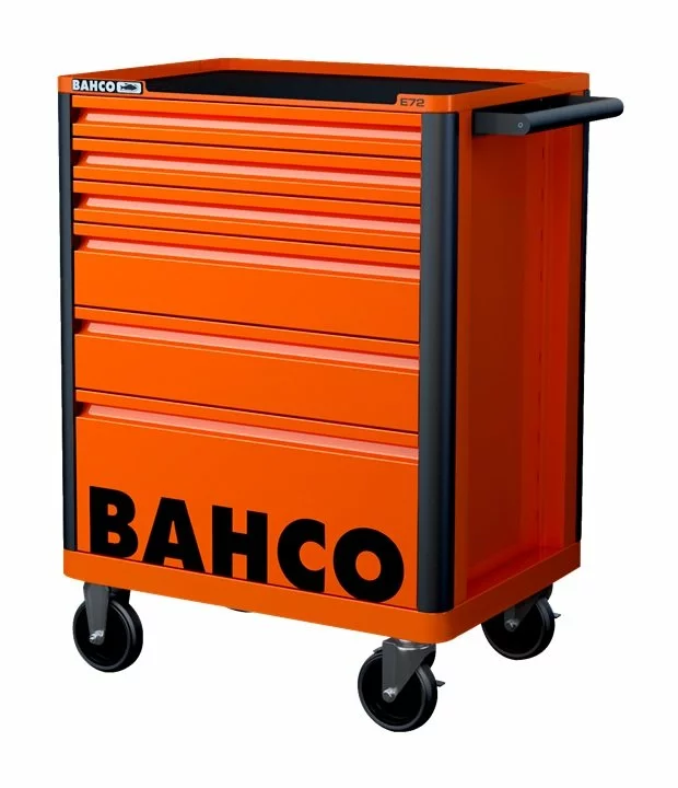 Bahco 1472K6 E72 6 Drawer 26" Mobile Roller Cabinet Orange 1 Bahco 1472K6 E72 6 Drawer 26" Mobile Roller Cabinet Orange