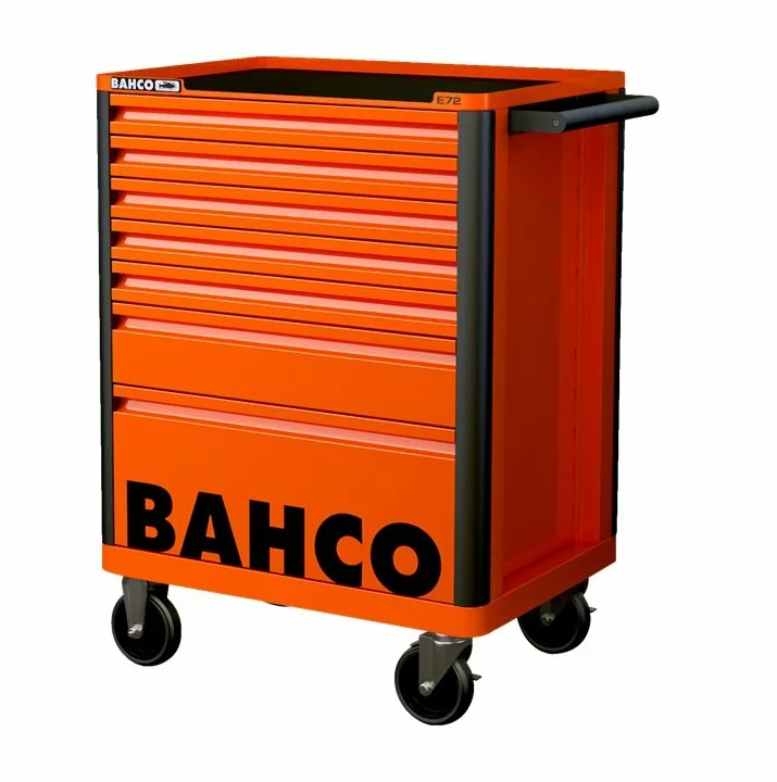 Bahco 1472K7 E72 7 Drawer 26" Mobile Roller Cabinet Orange 1 Bahco 1472K7 E72 7 Drawer 26" Mobile Roller Cabinet Orange