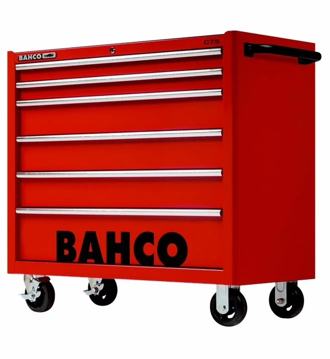Bahco 1475KXL6RED C75 40″ 6 Drawer Mobile Roller Cabinet Red 1 Bahco 1475KXL6RED C75 40″ 6 Drawer Mobile Roller Cabinet Red