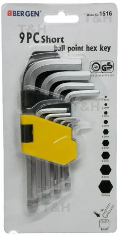 US PRO By BERGEN Stubby Ball Ended Hex Key Set Short Reach Ball End Allen Keys 9pcTool Set -SOCKET SETS & EXTENSION BARS Sales 1c6e8bf2 b420 460b 8902 673471d30ab0