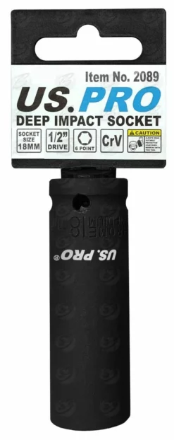 US PRO By BERGEN BERGEN US PRO Deep Impact Socket 18mm 1/2" Drive 18mm 6 Point -SOCKET SETS & EXTENSION BARS Sales 1c98743a 8c45 4045 8981 74440025a985