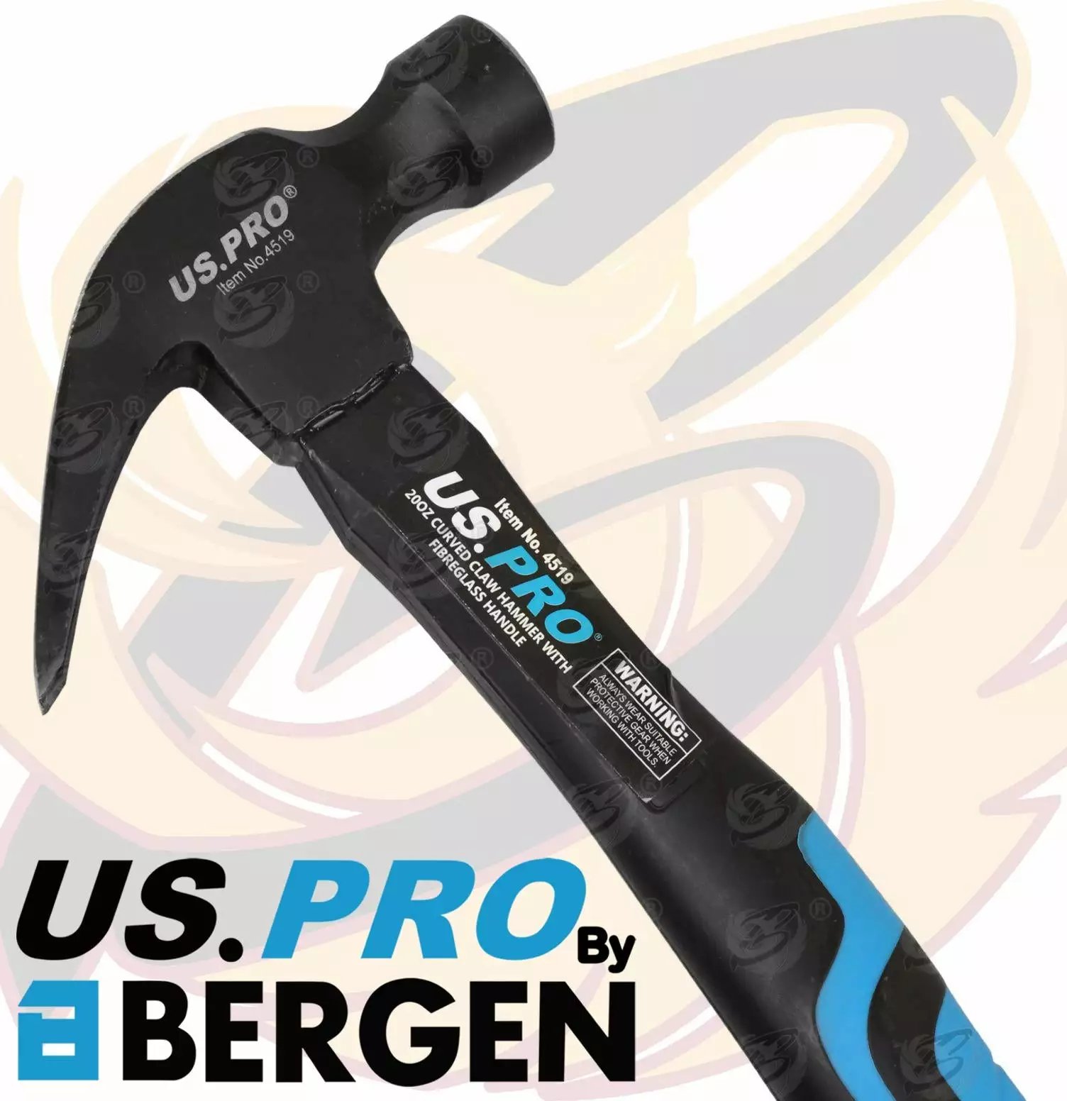 US PRO By BERGEN US.PRO By BERGEN 20oz Claw Hammer 527g Fibreglass Handle 13" Inch Curved Head Hammer 2 US PRO By BERGEN US.PRO By BERGEN 20oz Claw Hammer 527g Fibreglass Handle 13" Inch Curved Head Hammer - Image 2