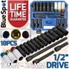 BlueSpot DEEP IMPACT Socket Set Alloy Wheel Impact Extension Bar Set 1/2"Dr 10- 24mm 6pt