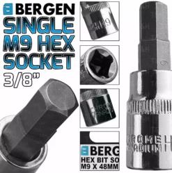 US PRO By BERGEN US PRO 3/8" Drive H9 Hex Bit Socket