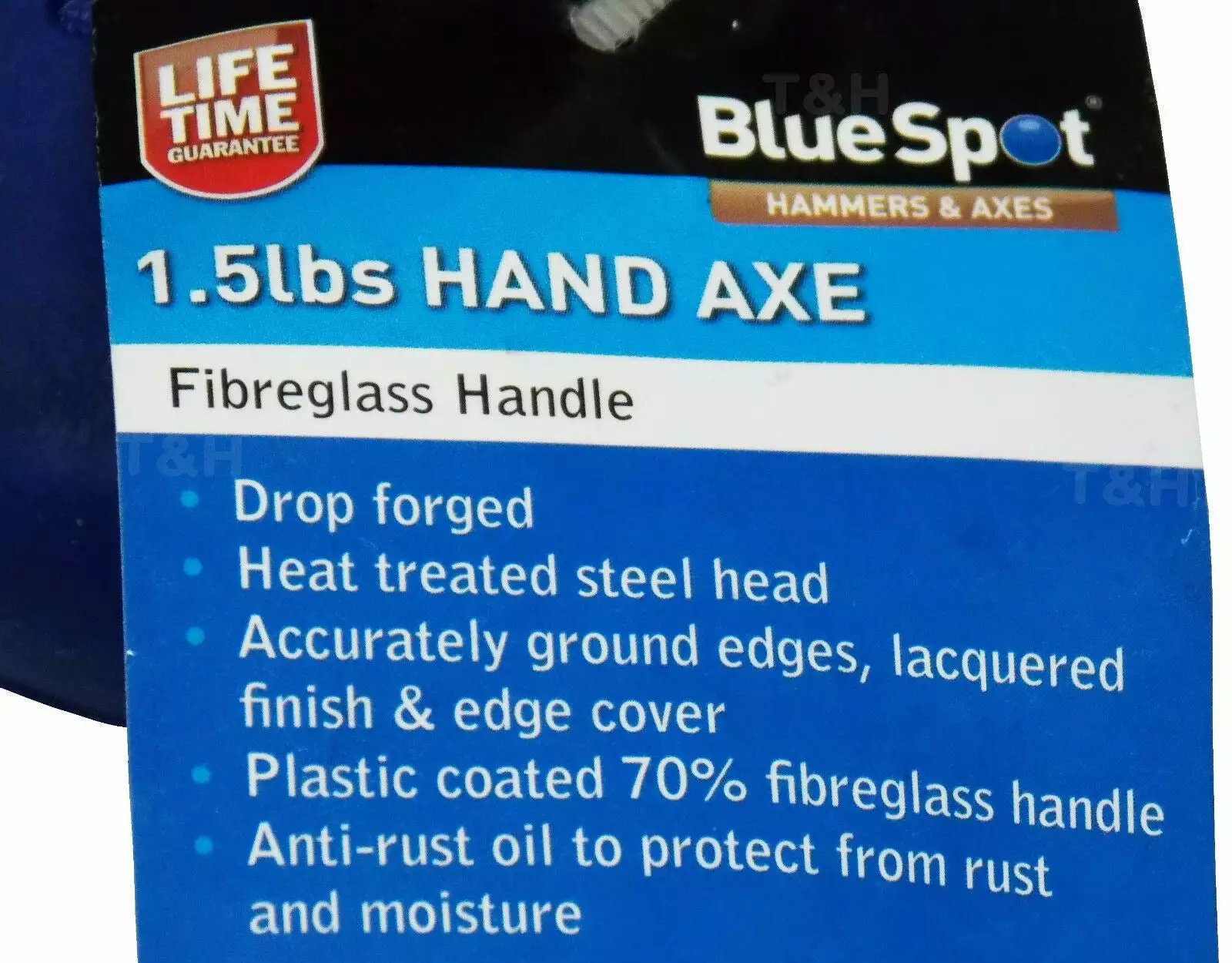 BLUESPOT Hand AXE 1.5lb AXE Hatchet Fiberglass & Rubber AXE Wood Chopper Log SplittingAXE 5 BLUESPOT Hand AXE 1.5lb AXE Hatchet Fiberglass & Rubber AXE Wood Chopper Log SplittingAXE - Image 5
