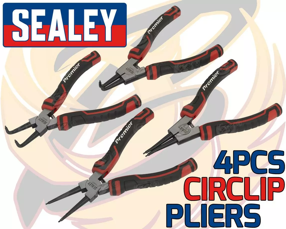 SEALEY 4 PC 7" Circlip Pliers Internal External Bent Nose Straight Tip Snap Ring 3 SEALEY 4 PC 7" Circlip Pliers Internal External Bent Nose Straight Tip Snap Ring - Image 3