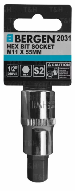 US PRO By BERGEN BERGEN Hex Socket H11mm 1/2" Drive 55mm 11mm Hex Key Single Socket Allen Key -SOCKET SETS & EXTENSION BARS Sales 2288b8ca 792a 4b40 9c18 dda41fa50110