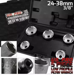 US PRO By BERGEN US PRO 5pc 3/8" Inch Low Profile Shallow Oil Filter Wrench Set 24-38mm 6 Point -SOCKET SETS & EXTENSION BARS Sales 23293310 6ae0 41e7 8397 6aa7c0c43766