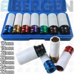 US PRO By BERGEN BERGEN Alloy Wheel Nut Thin Wall DEEP Impact Socket Set 1/2"drive 17mm - 27mm