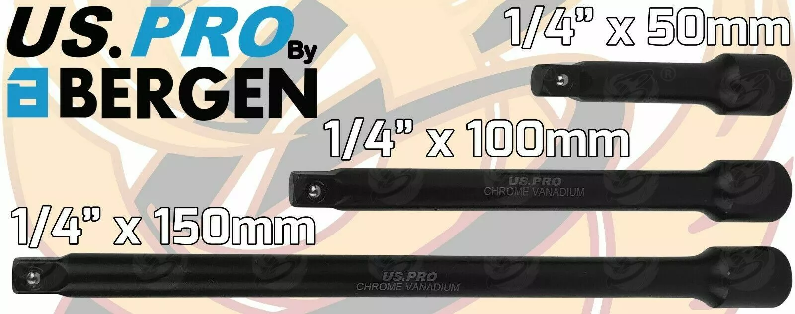 US PRO By BERGEN 1/4" & 3/8" & 1/2" Drive IMPACT Extension Bars 45mm - 250mm 9 US PRO By BERGEN 1/4" & 3/8" & 1/2" Drive IMPACT Extension Bars 45mm - 250mm - Image 9