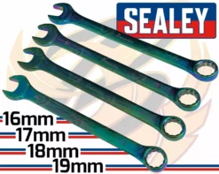 SEALEY 10 Piece TITANIUM COATED Combination Spanner Set 8mm - 19mm -SOCKET SETS & EXTENSION BARS Sales 28300300 c962 4a07 82be c73917574b32