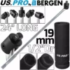 US PRO By BERGEN BERGEN BREAKER BAR 19mm 1/2" Dr Deep Impact Socket 24" Long Strong Arm Power Bar