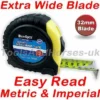 BlueSpot 10m Tape Measure Broad Buddy Measuring Tape 32mm Extra Wide Blade / Fat Max Type
