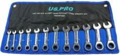 US PRO By BERGEN BERGEN Stubby Combi Ratchet Spanner 12pc Combination Wrench Tool Set 8-19mm -SOCKET SETS & EXTENSION BARS Sales 32be3c96 2049 42f8 b9db 41b1dde04da3