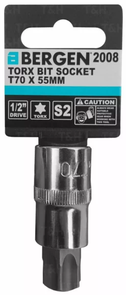 US PRO By BERGEN BERGEN T70 Torx Socket T70 1/2" Drive 55mm Long Torx Key Single Socket Star Key -SOCKET SETS & EXTENSION BARS Sales 32d8b911 092a 40e7 9744 9e46ff9c58b1