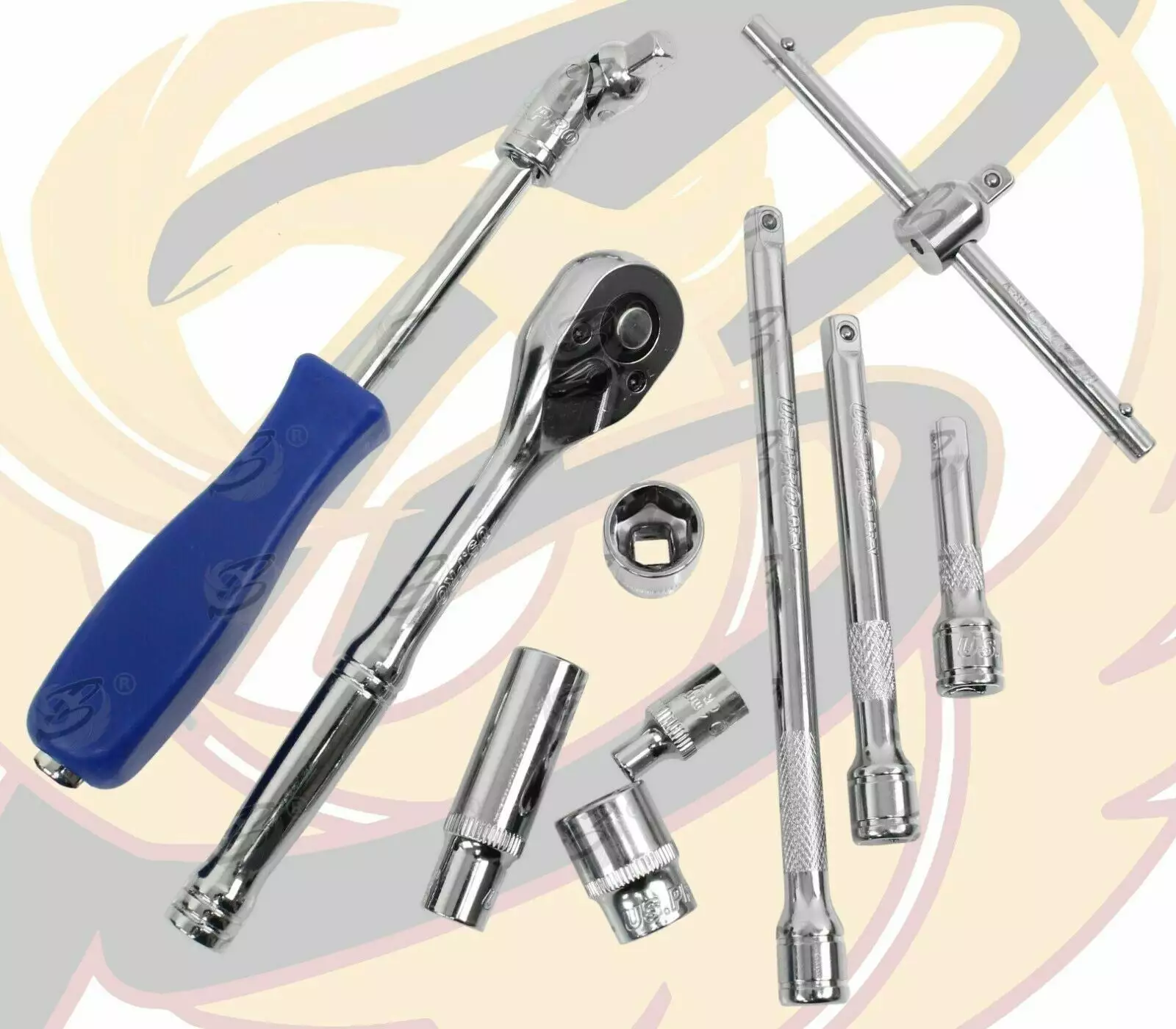 US PRO By BERGEN US.PRO By BERGEN Socket Set 43pc 1/4" Drive Metric AF Ratchet Hex UJ Adaptor Socket Set 2 US PRO By BERGEN US.PRO By BERGEN Socket Set 43pc 1/4" Drive Metric AF Ratchet Hex UJ Adaptor Socket Set - Image 2