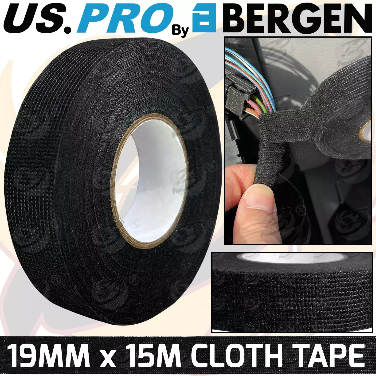 US PRO By BERGEN US.PRO By BERGEN Wiring Loom Cloth Tape 19mm Fabric Adhesive Harness Insulation Electrical Tape 1 1 US PRO By BERGEN US.PRO By BERGEN Wiring Loom Cloth Tape 19mm Fabric Adhesive Harness Insulation Electrical Tape 1