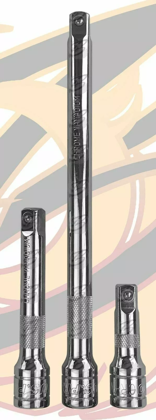 US PRO By BERGEN US.PRO By BERGEN 1/2" Extension Bars 3pc Long Reach Extension Bar Set 1/2" Inch Drive 2 US PRO By BERGEN US.PRO By BERGEN 1/2" Extension Bars 3pc Long Reach Extension Bar Set 1/2" Inch Drive - Image 2