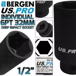 US PRO By BERGEN BERGEN US PRO Deep Impact Socket 32mm 1/2" Drive 32mm 6 Point
