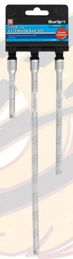 BlueSpot 1/4"Dr Extension Bars 3pc Extra Long Reach Extension Bar Set 1/4" Inch Drive CRV -SOCKET SETS & EXTENSION BARS Sales 39276dd9 32f1 4984 9143 5bd630bd0f72