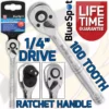 BlueSpot 1/4" Drive 100T Tooth Quick Release Ratchet Handle 1/4"Dr 100Tooth Socket Wrench