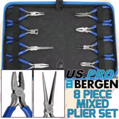 US PRO By BERGEN US.PRO By BERGEN Soft Grip Pliers Set Long Nose Diagonal Cutting Bent Nose Circlip Set 8pc