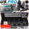 US PRO By BERGEN US.PRO INDUSTRIAL Impact Spline Bit Socket Set Tamper Proof Spline 1/2"Dr M4-M18