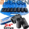 US PRO By BERGEN BERGEN 3/4"Inch DRIVE DEEP IMPACT Socket Set 24-38mm HGV Long Reach Impact Socke