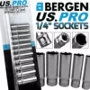 US PRO By BERGEN BERGEN 1/4" INCH Drive Deep Socket Set Long Reach Sockets 4mm-13mm 11pc 6PT Hex