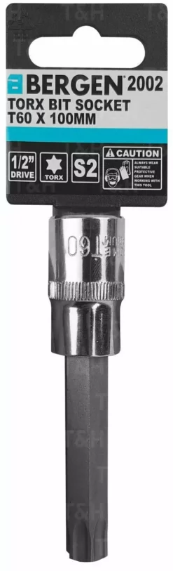 US PRO By BERGEN BERGEN T60 Torx Socket T60 1/2" Drive 100mm Long Torx Key Single Socket Star Key -SOCKET SETS & EXTENSION BARS Sales 4399cf98 e985 42c5 ac5f 6ace749317fb