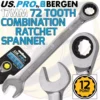 US PRO By BERGEN US PRO 17mm Ratchet Spanner 72 Tooth Ratchet Combi Spanner Open & Ring End Wrenc