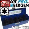 US PRO By BERGEN US.PRO By BERGEN IMPACT TORX BIT Sockets Set 1/2" Drive Impact TX Star Sockets T20 To T70