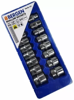 US PRO By BERGEN BERGEN Socket Set 17pc 1/2" Drive Shallow Sockets Set 10mm-30mm Socket Tool Set -SOCKET SETS & EXTENSION BARS Sales 45a88675 d929 45e5 9f39 a83731b5586e