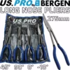 US PRO By BERGEN 11" Extra Long Nose Pliers Set 4pc Straight Bent Offset Angled Pliers 90°