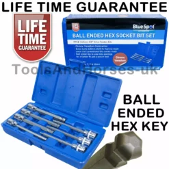 BLUESPOT 3/8" Drive 7 Piece BALL END HEX Bit Socket Set H3 - H10