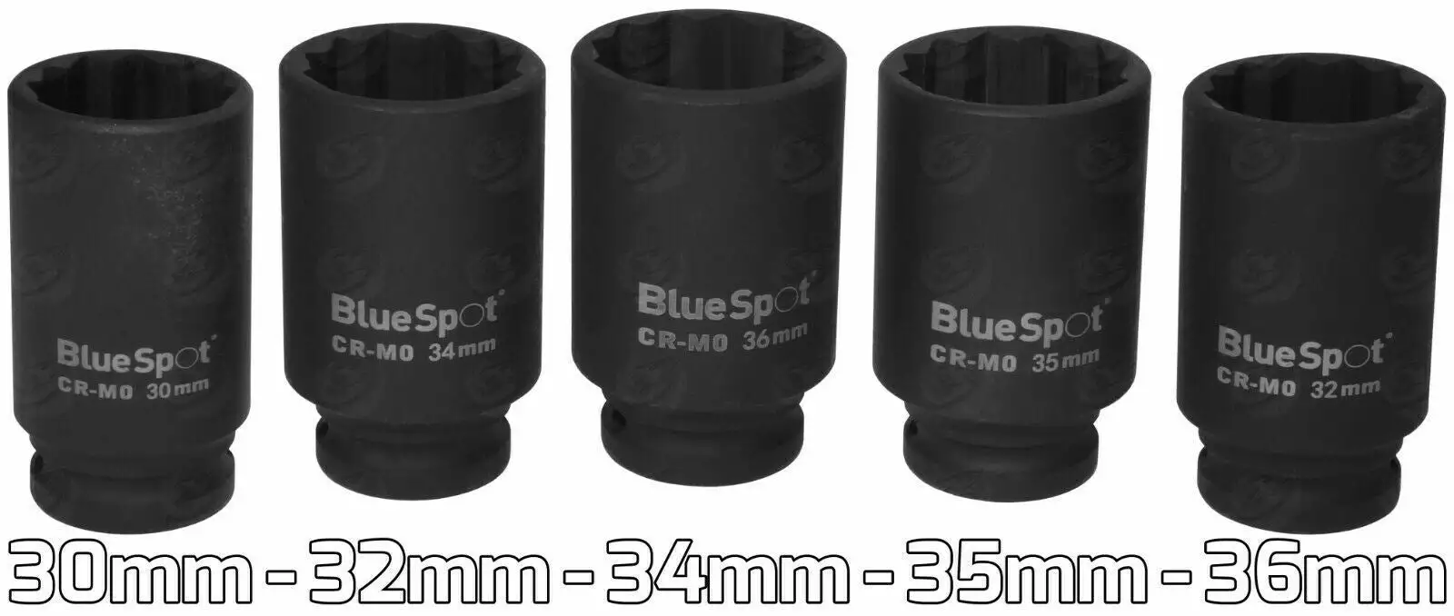 BlueSpot 12 Point Axle Hub Nut DEEP IMPACT Socket Set 1/2"Dr Thin Wall Drive Shaft Socket 4 BlueSpot 12 Point Axle Hub Nut DEEP IMPACT Socket Set 1/2"Dr Thin Wall Drive Shaft Socket - Image 4