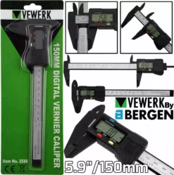 US PRO By BERGEN VEWERK By BERGEN Digital Vernier Caliper 6" 150mm Vernier Gauge Micrometer Measuring Tool