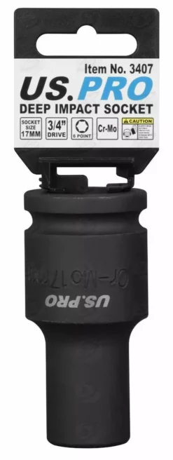 US PRO By BERGEN BERGEN 17mm 3/4" Dr DEEP IMPACT SOCKET 6 Point HEX Long Reach IMPACT SOCKET HD -SOCKET SETS & EXTENSION BARS Sales 4decd38b 1efd 44c4 8622 25ce6c5e29c4